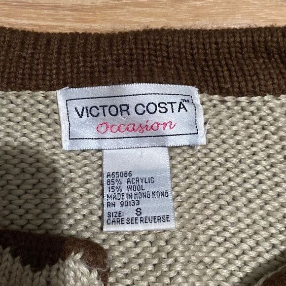 Victor Costa Occassion Flower Embroidery Cardigan Size Small - Picture 3 of 7
